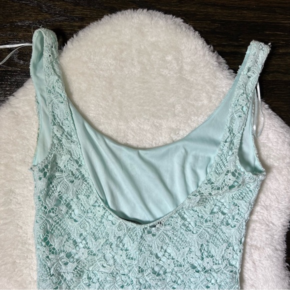 Zara Light Blue Lace Bodycon Mini Dress Small - Picture 9 of 14